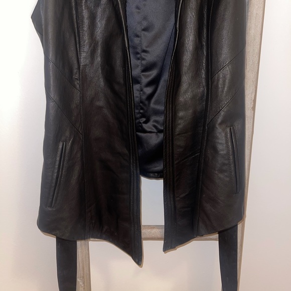 SKINGRAFT Rare Leather and Wool Vest Size L - Picture 5 of 8